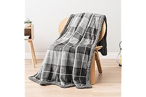 Arkwright Ultra Soft Sherpa Plaid Blanket Throw Bulk 24