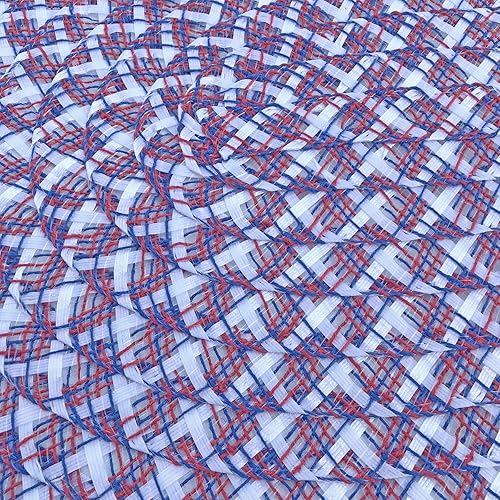 Miniatura 3 de CAIT CHAPMAN HOME COLLECTION Juego de 6 manteles individuales ovalados de plástico de polipropileno trenzado ovalado para el 4 de julio de 12 x 18