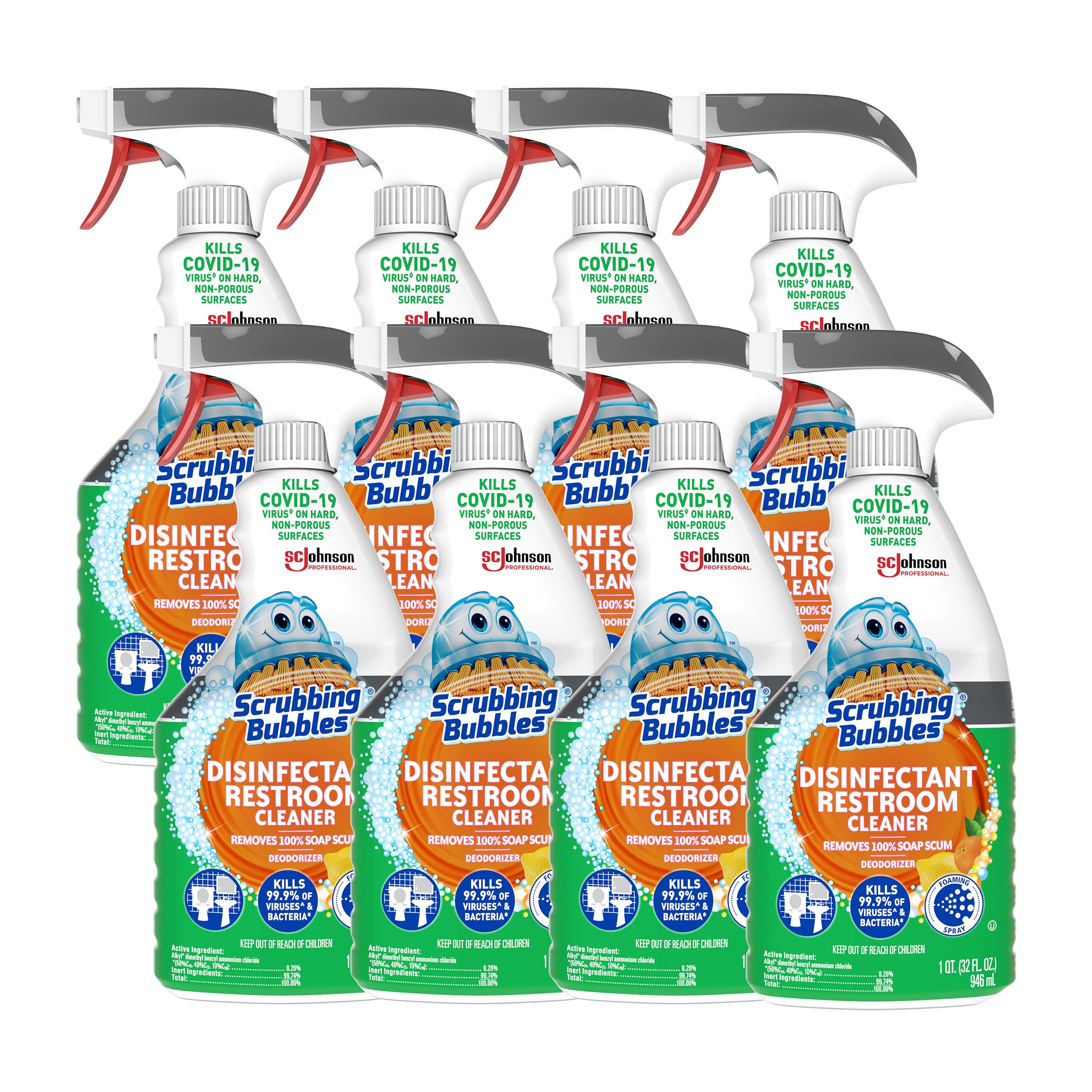 SC Johnson Professional Scrubbing Bubbles Disinfectant Restroom Cleaner 32oz Case Qty 8