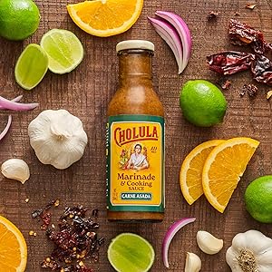 Cholula Marinade & Cooking Sauce, Carne Asada, For Carne Asada Tacos, Taco Salad, Steak Marinade and More, 12 fl oz