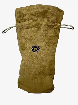 Crown Royal Extra Large Bag with Gold Drawstrings Great for Storage 13"x9"x4" Tan Suede - Reserve