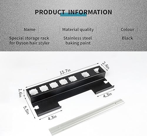 Miniatura 2 de E EZEXPREZE Soporte de almacenamiento para Dyson Airwrap Styler cepillos o rizador soporte de estante montado con adhesivo para organizador de baño