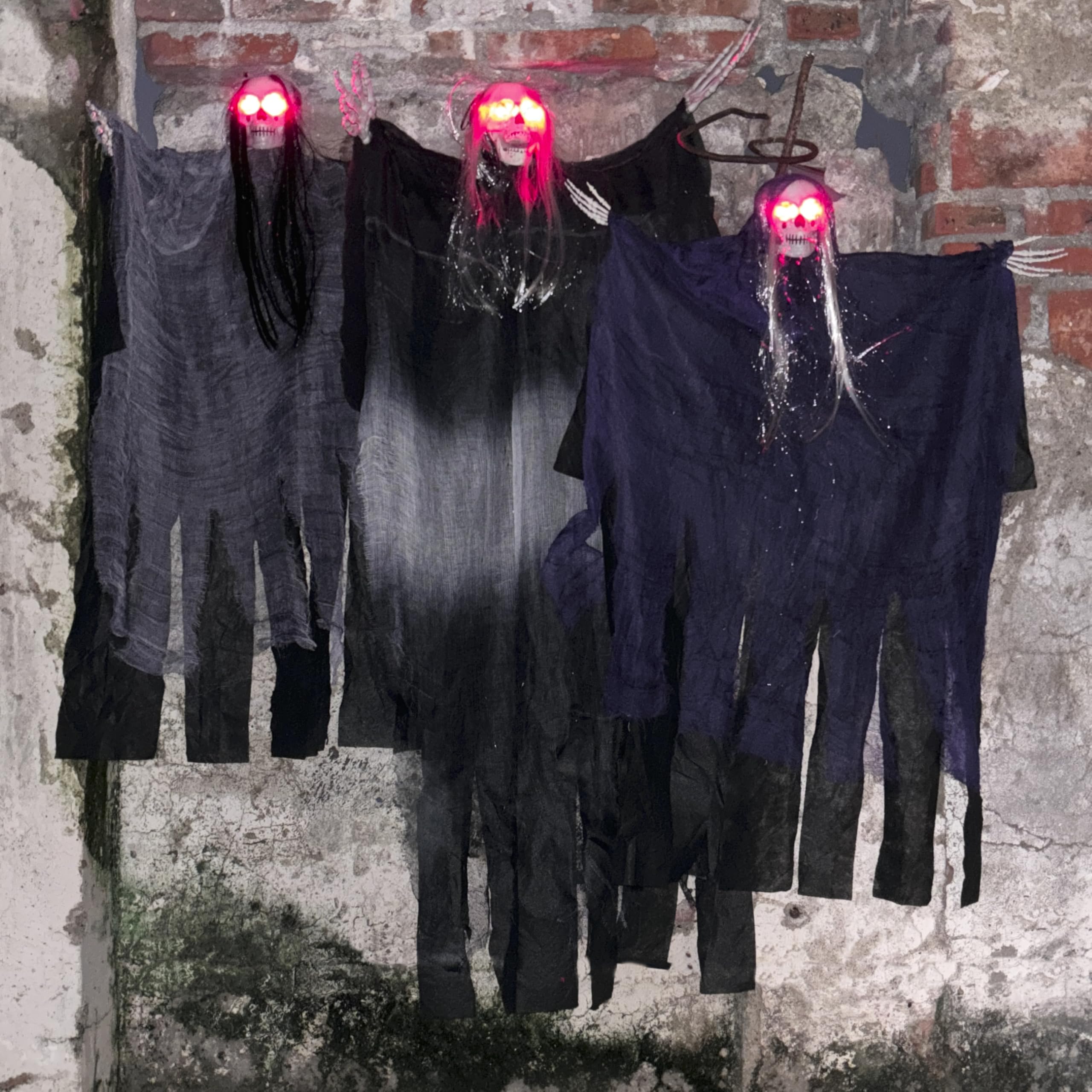 Halloween Hanging Ghost Decoration For Haunted House Hanging Grim Reaper Skull Halloween Decoration Prop Scary Props Halloween Decorationblack - View #11