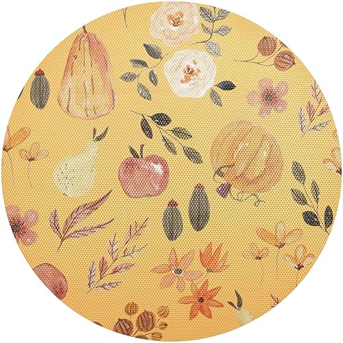 Miniatura 9 de Juego de 4 manteles individuales redondos, antideslizantes, lavables, resistentes al calor, para mesa de cocina, decoración del hogar, 15.4