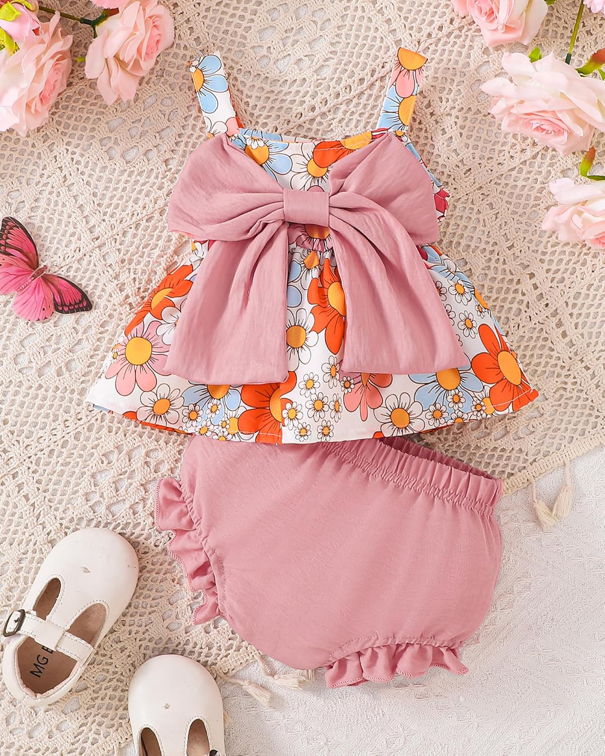 Newborn Baby Girl Clothes Summer Outfits Infant Ruffle Sleeveless Cute Bow Tank Tops 3 6 12 18 Months - Image 3