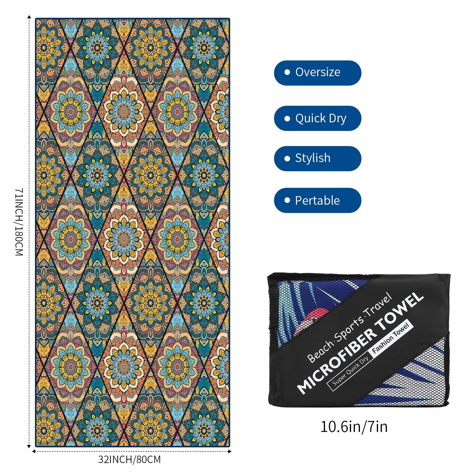 Serviette De Plage En Microfibre Rose Vieux Pour Adultes, Serviette De Bain Super Rapide Pour