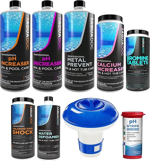 Aquadoc Bromine Hot Tub Starter Kit for Spas, Complete Spa