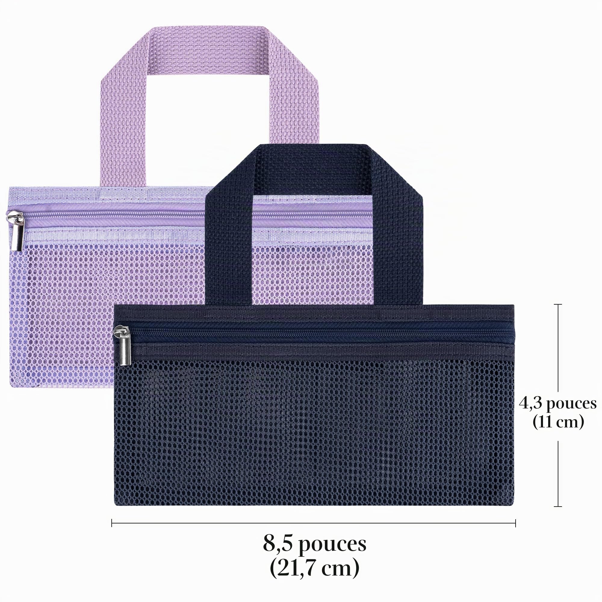 Linkidea Lot de 2 pochettes de voyage pour brosse à dents manuelles, sacs de transport portables en maille avec fermeture éclair pour dentifrice, compatibles avec Colgate Extra Clean, Oral-B