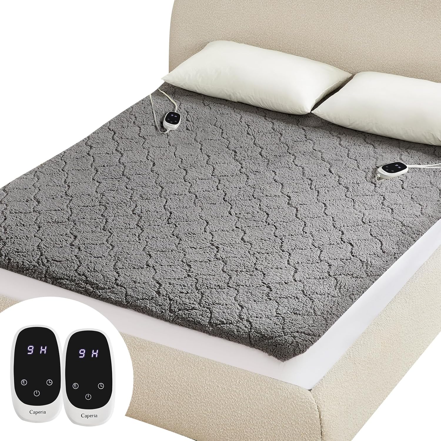 Heated Mattress Pad Queen, Electric Mattress Pad with 9 Heat Settings, Memory Function, Fast Heating, 1-12 Hours Auto Off, Deep Pocket, Machine Washable, 60"x 80", Black