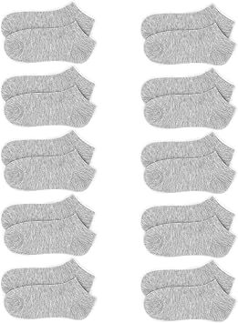 KimYoung 10 Pairs Disposable Low Cut Travel Socks for Men Women Gray