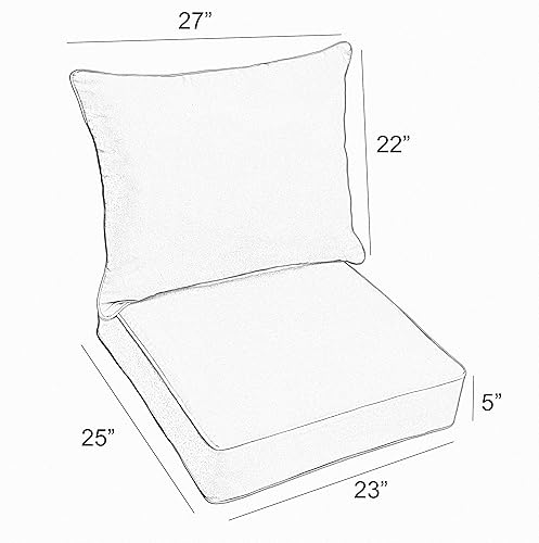 Miniatura 3 de Sorra Home - Juego de cojines y almohadas para interiores o exteriores con bordes con cable, 23 pulgadas de ancho x 25 pulgadas de profundidad,