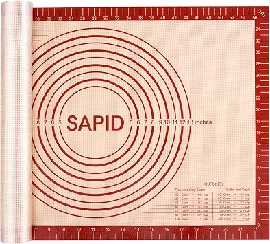 Sapid Extra Thick Silicone Pastry Mat Non-slip Baking Mat for Dough Rolling