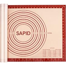 Sapid حصيرة المعجنات سيليكون سميكة للغاية عدم الانزلاق مع قياسات لغير عصا سيليكون الخبز حصيرة كبيرة، العجين المتداول، فطيرة القشرة، ملفات تعريف الارتباط، العجن ماتس، كونترتوب، وضع ماتس 16 &times; 24 "، الأحمر