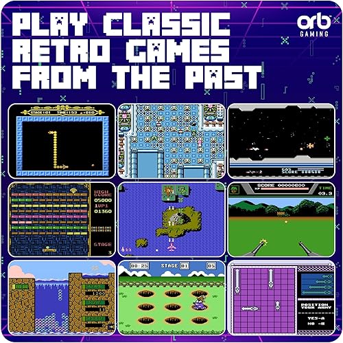 Vista 3 de Mini Arcade Machine, 240 Built-in 8-Bit Games, 2.5” Full Colour Screen, 8-Way Joystick, Handheld Retro Games Console – Orb Gaming by ThumbsUp!