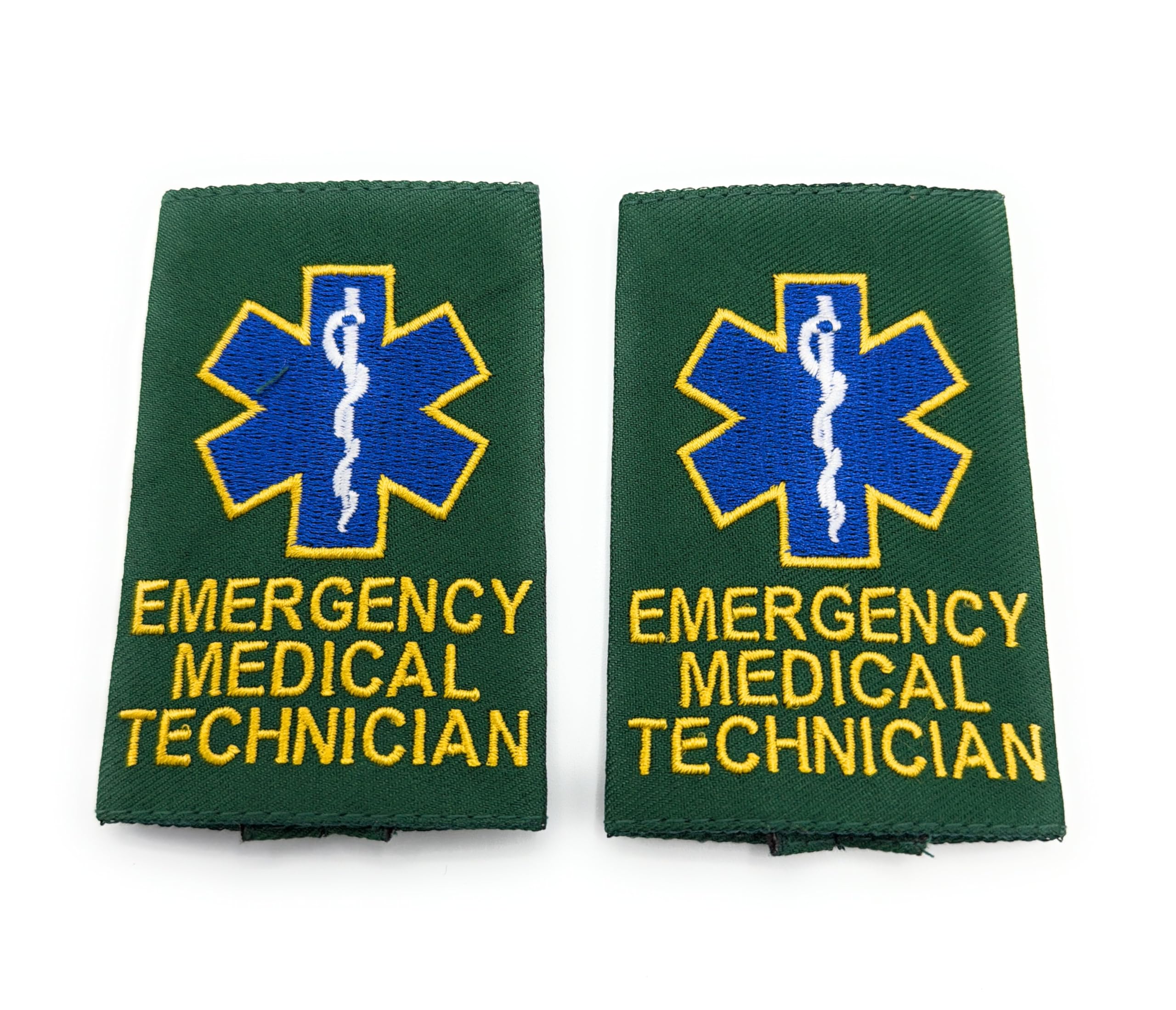 Uniform Store London Medical epaulettes Healthcare Sliders On Green EMERGENCY MEDICAL TECHNICIAN