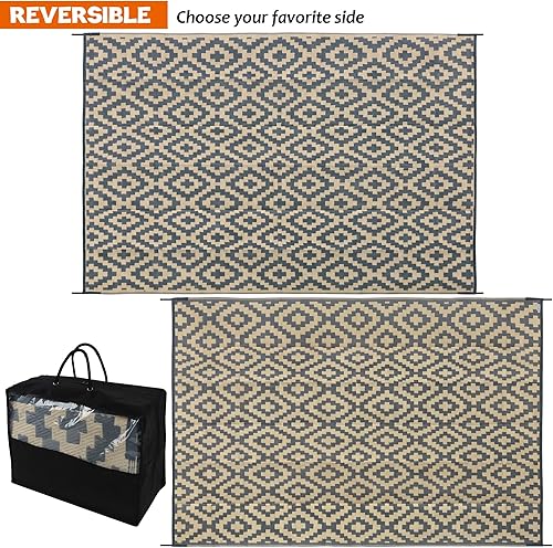 Miniatura 179 de SAND MINE - Alfombras reversibles, alfombra de pajillas de plástico, alfombra de área moderna, alfombra grande para suelo y exteriores, vehículos