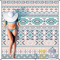 Vista 40 de Manta de playa impermeable a prueba de arena, extra grande, 79 x 83 pulgadas, 120 x 108 pulgadas, para 1-8 adultos, de secado rápido, duradera