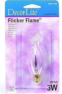 Westinghouse Flicker Flame Shaped Light Bulb 3 W Candelabra 3-7/8 in. Clear Carded