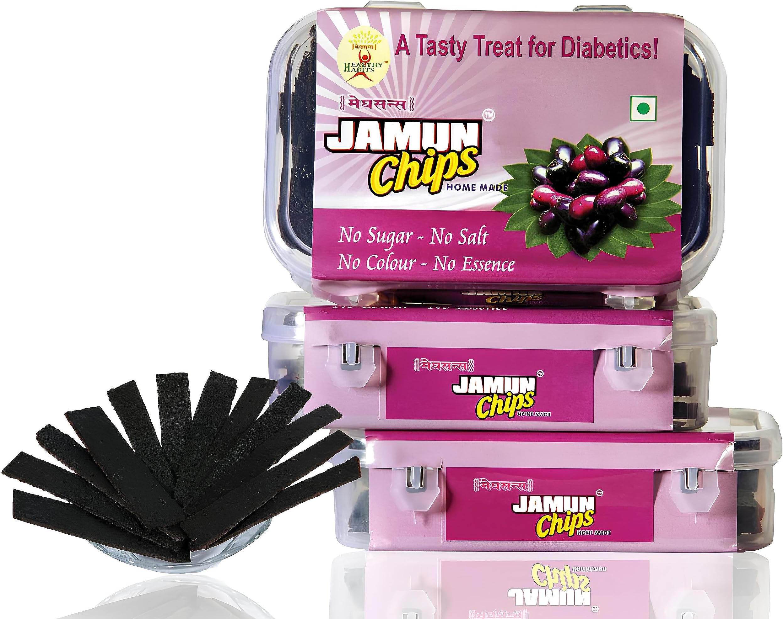 Healthy Habits By Meghsons Herbal Homemade Jamun Chips Natural Diabitic Care |Oil Free Snack|Healthy & Tasty|Diet Snack|Natural Immunity Booster
