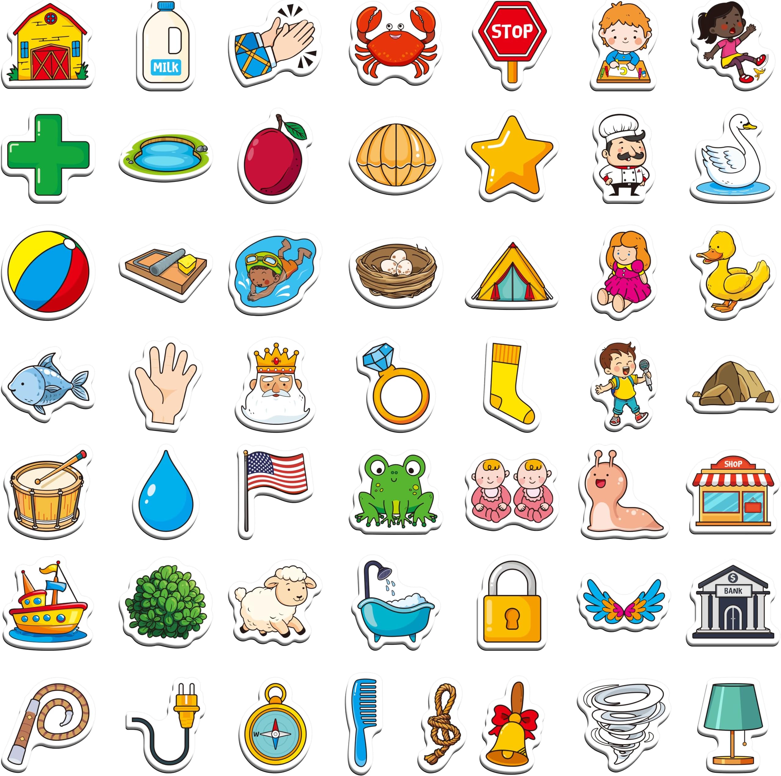 50 PCS CVCC & CCVC Object Magnets, Magnetic Thickened Fridge Magnets Adorable Educational Learning Toys for Preschooler, Kindergarteners, Kids 4+