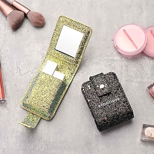 Miniatura 6 de BYOOTIQUE Estuche de maquillaje para lápiz labial con espejo, portátil, para brillo de labios, bolsa de cosméticos, organizador de maquillaje, bolsa