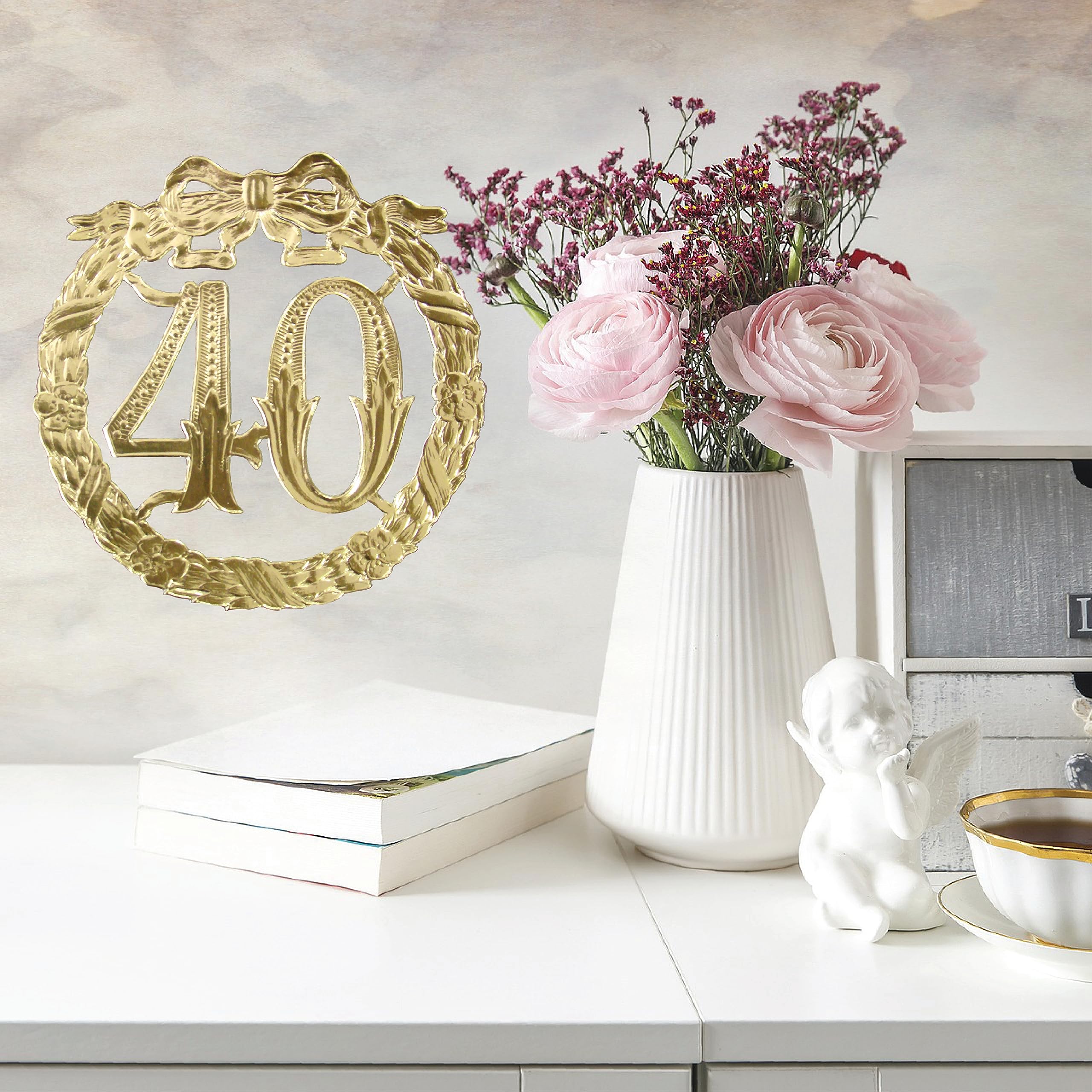 Kunze Dresden Party Anniversary Jubilee Number 40, 5-1/8-Inch, Gold - Image 2