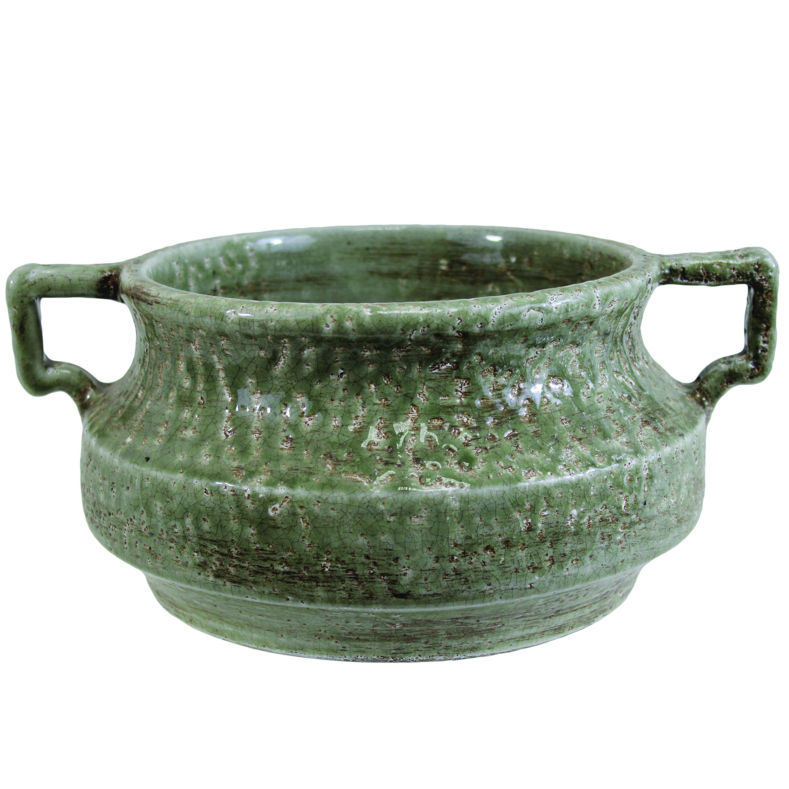 Selectives Anear Decorative Pot, 6.5-Inch, Green