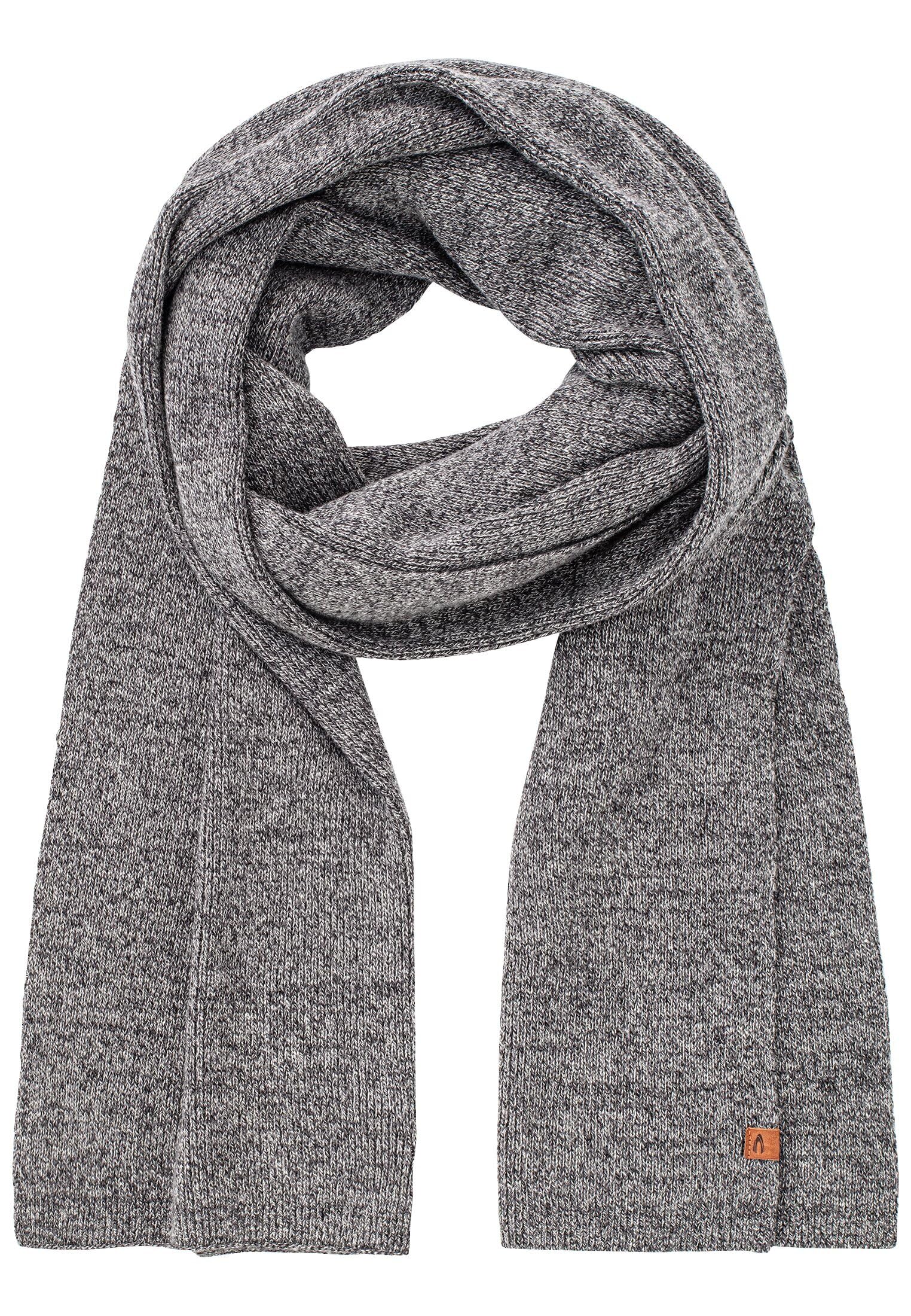 camel active Men's Pure Cotton Knitted Scarf, gray, One Size