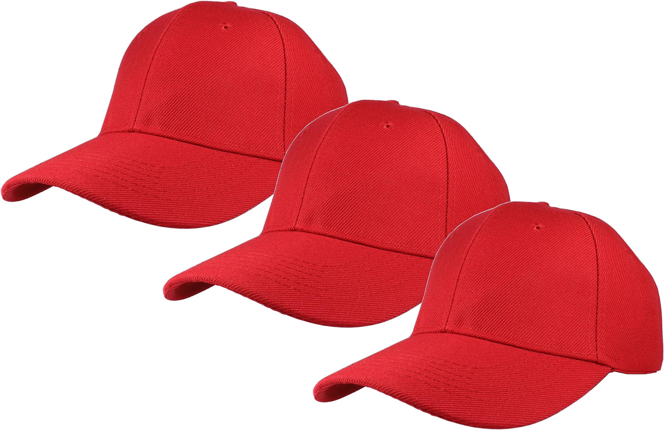 Plain Baseball Cap Adjustable Back Strap 3 PC