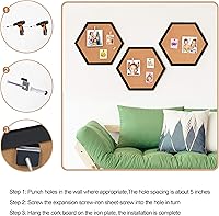 Vista 6 de Paquete de 4 tableros de corcho, corchos para pared, pequeñas decoraciones de tablero de corcho, tableros de corcho para paredes con marco