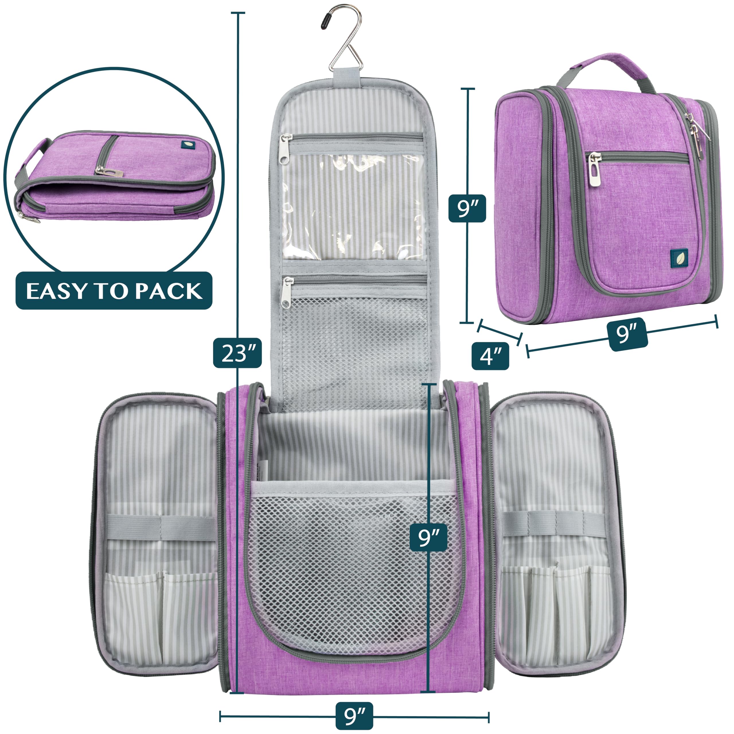 PAVILIA Bolsa de Aseo Colgante de Viaje para Mujeres y Hombres | Kit Organizador de artículos de tocador para baño para Maquillaje | Kit de higiene Dopp Kit para Ducha de Afeitado