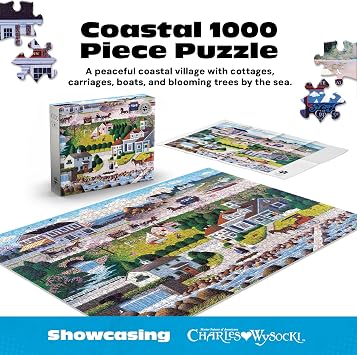 Buffalo Games Charles Wysocki - Cricket Hawk Harbor - 1000 Piece Jigsaw Puzzle - Silver Select, Multicolor, 26.75 x 19.75 in - Bonus Poster - Precision Cut Pieces - Adult Jigsaw Puzzles