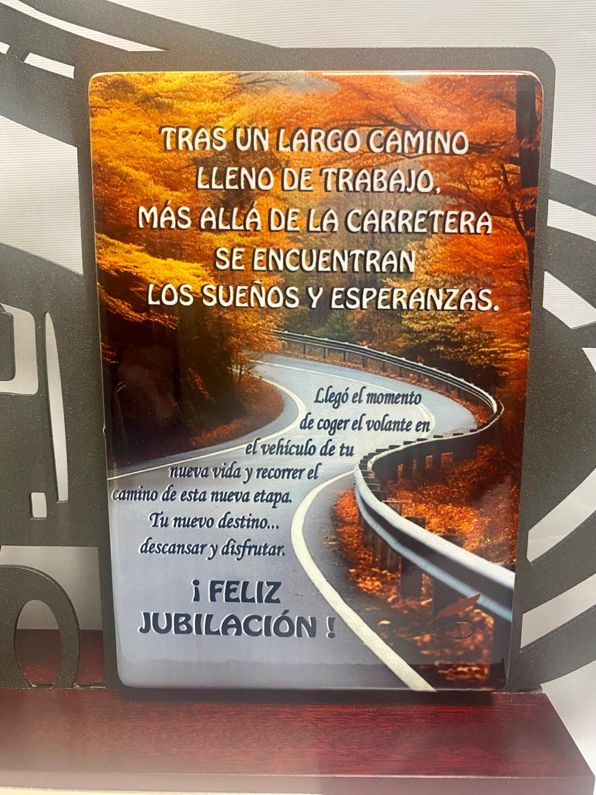 Regalo Camionero Transportista para Jubilación Personalizado Figura camión con dedicatoria para Jubilado de Acero Satinado
