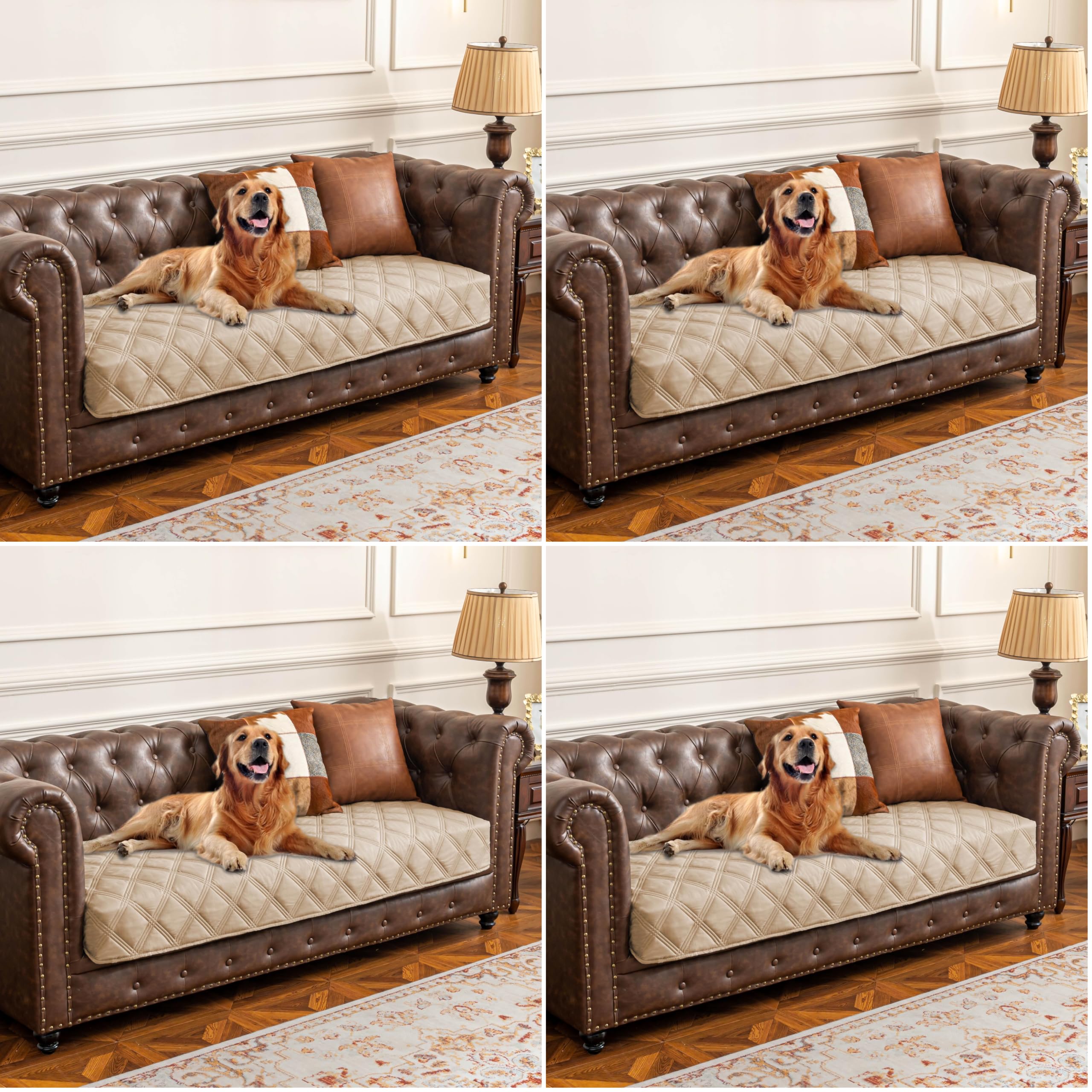 Ameritex Waterproof Dog Bed Cover Pet Blanket with Anti-Slip Back for Furniture Bed Couch Sofa (Pack of 4)
