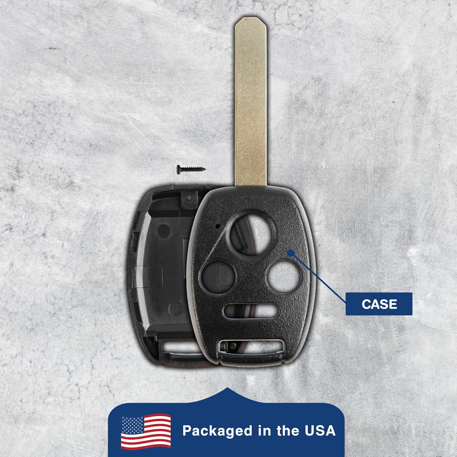 KeylessOption Just the Case Keyless Entry Remote Head Key Combo Fob Shell, Pack of 2