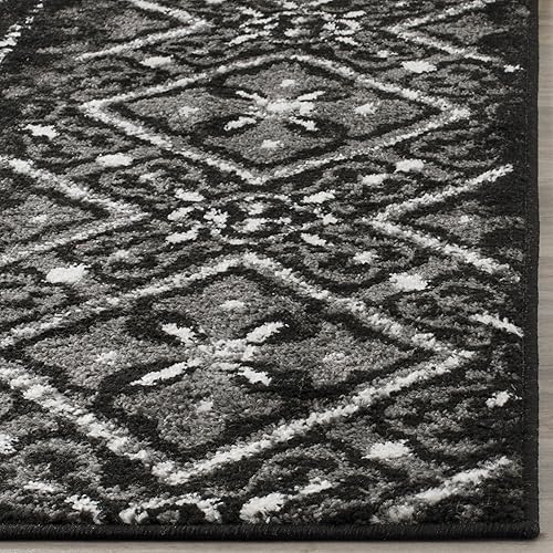 Miniatura 4 de Colección Safavieh Adirondack ADR111A - Tapete bohemio envejecido, contemporáneo, plateado y negro, 2'6" x 10'