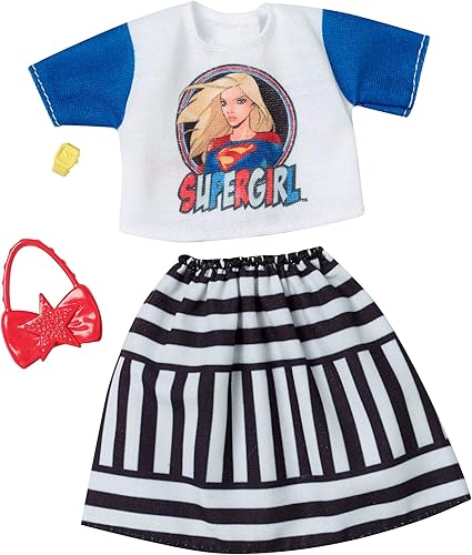 Barbie Ropa: DC Comics Supergirl Top Doll, Falda y 2 Accesorios