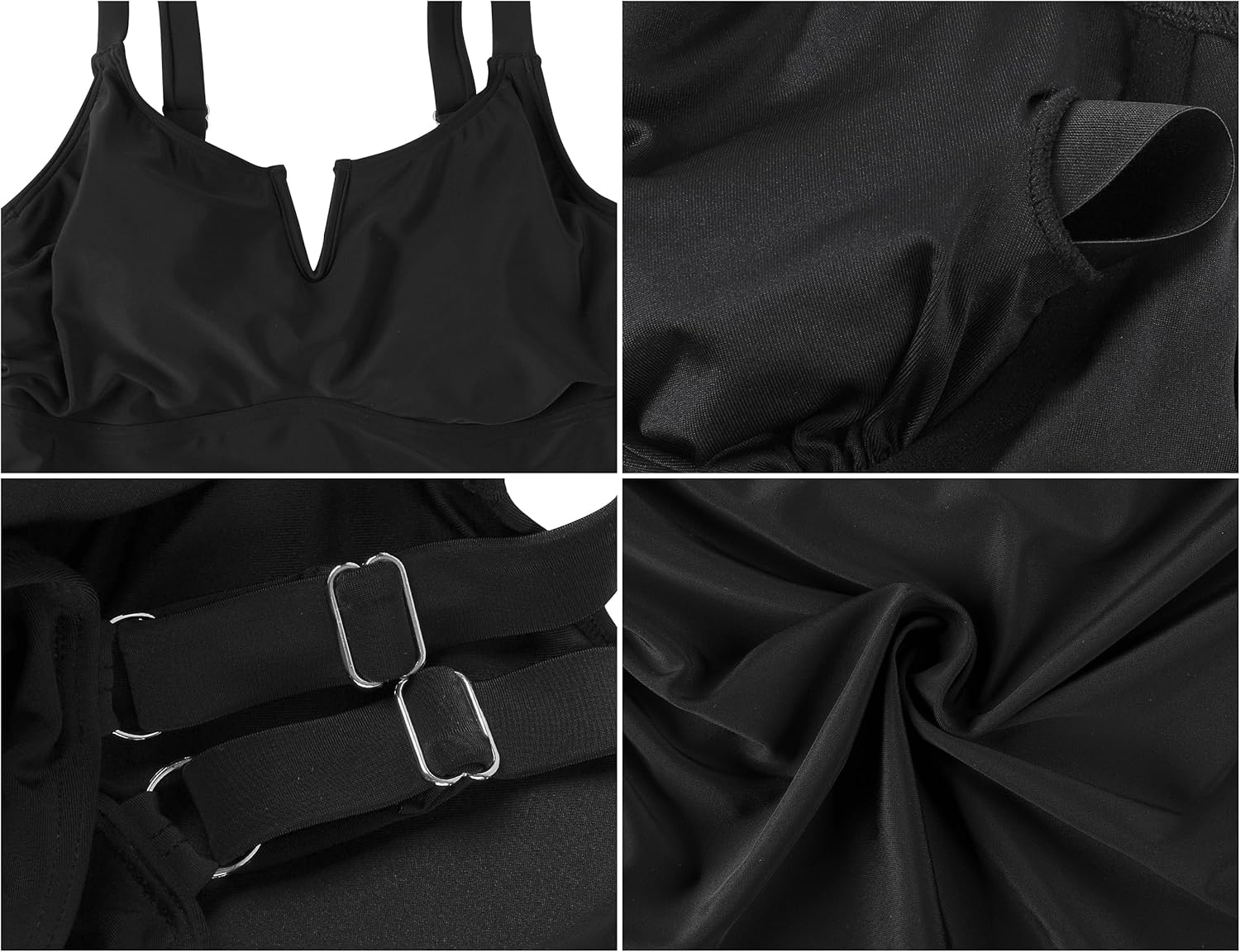 Firpearl Women Underwire Tankini Top Only V Wire Modest Swimsuits Ruched Tummy Control Bathing Suit Tops - Image 6