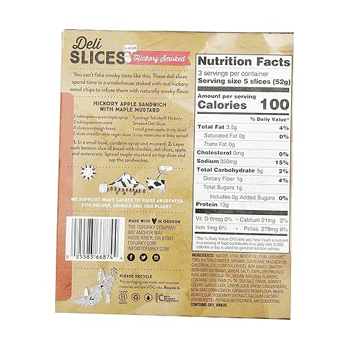Miniatura 3 de Tofurky, Rebanadas de delicatessen, ahumado de nogal, 5.5 oz