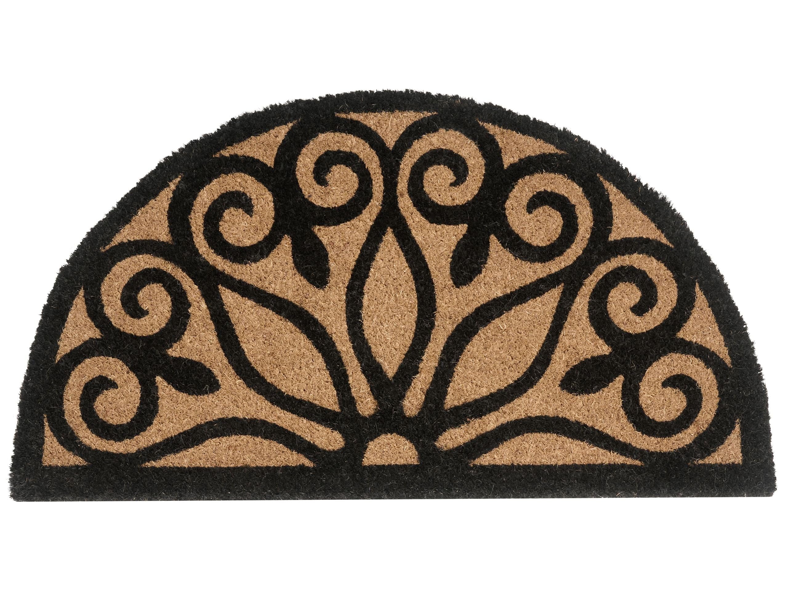 Beliani Paillasson Moderne en Fibre de Coco 45 x 75 cm Antidérapant en PVC Intérieur Extérieur Naturel Tishimna