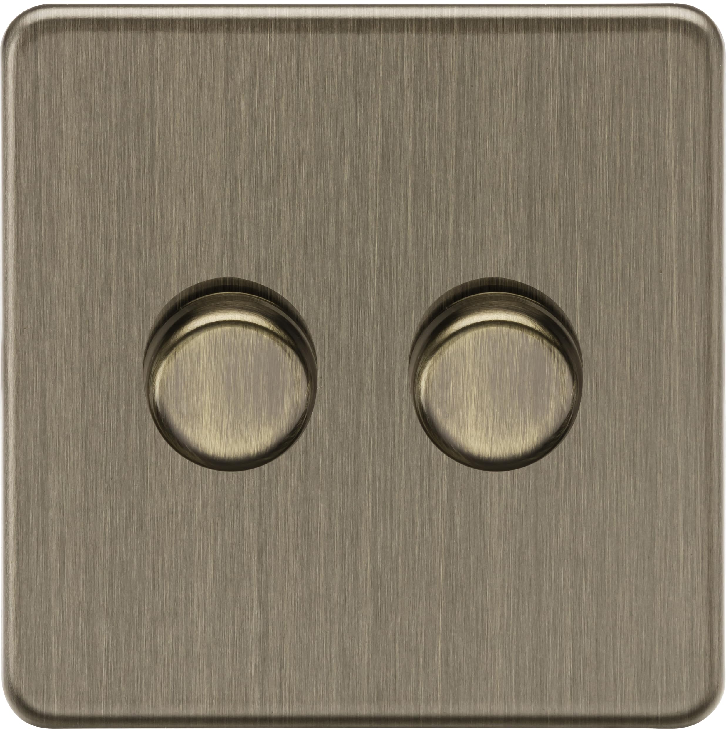 Knightsbridge 2G 2-way 10-200W (5-150W LED) Intelligent dimmer - Antique Brass