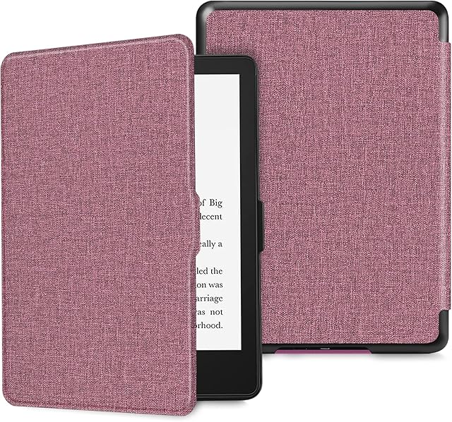 FINTIE Slimshell Case for 6.8" Kindle Paperwhite (11th Generation-2021) and Kindle Paperwhite Signature Edition - Premium Lightweight PU Leather Cover with Auto Sleep/Wake, (Plum)
