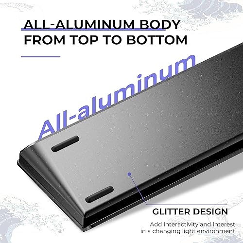 Miniatura 5 de HITIME x XVX Teclado 60% por ciento con correa, teclado de aluminio con cable H61 para juegos, intercambiable en caliente, teclas Kanagawa Anime