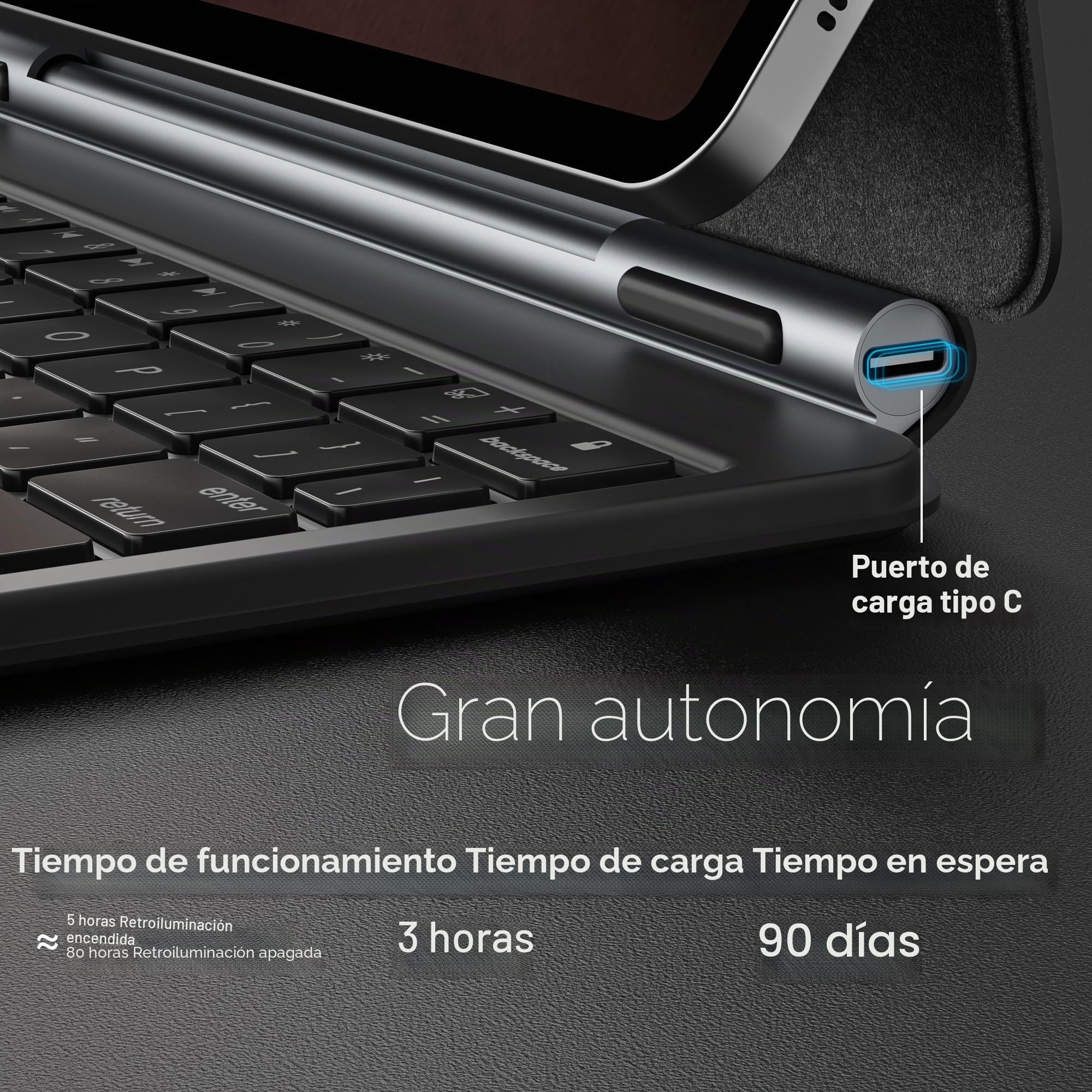 doqo Funda con Teclado para Samsung Galaxy Tab S10 FE/S9/S9 FE/S8/S7 11 Pulgadas – Funda magnética con Teclado, touchpad, retroiluminación en Cantilever Flotante, Funda Protectora Delgada en Folio
