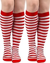 SATINIOR 2 Pairs Striped Socks for Women Striped Knee High Socks Long Opaque Hosiery Sport Casual Tube Hosiery