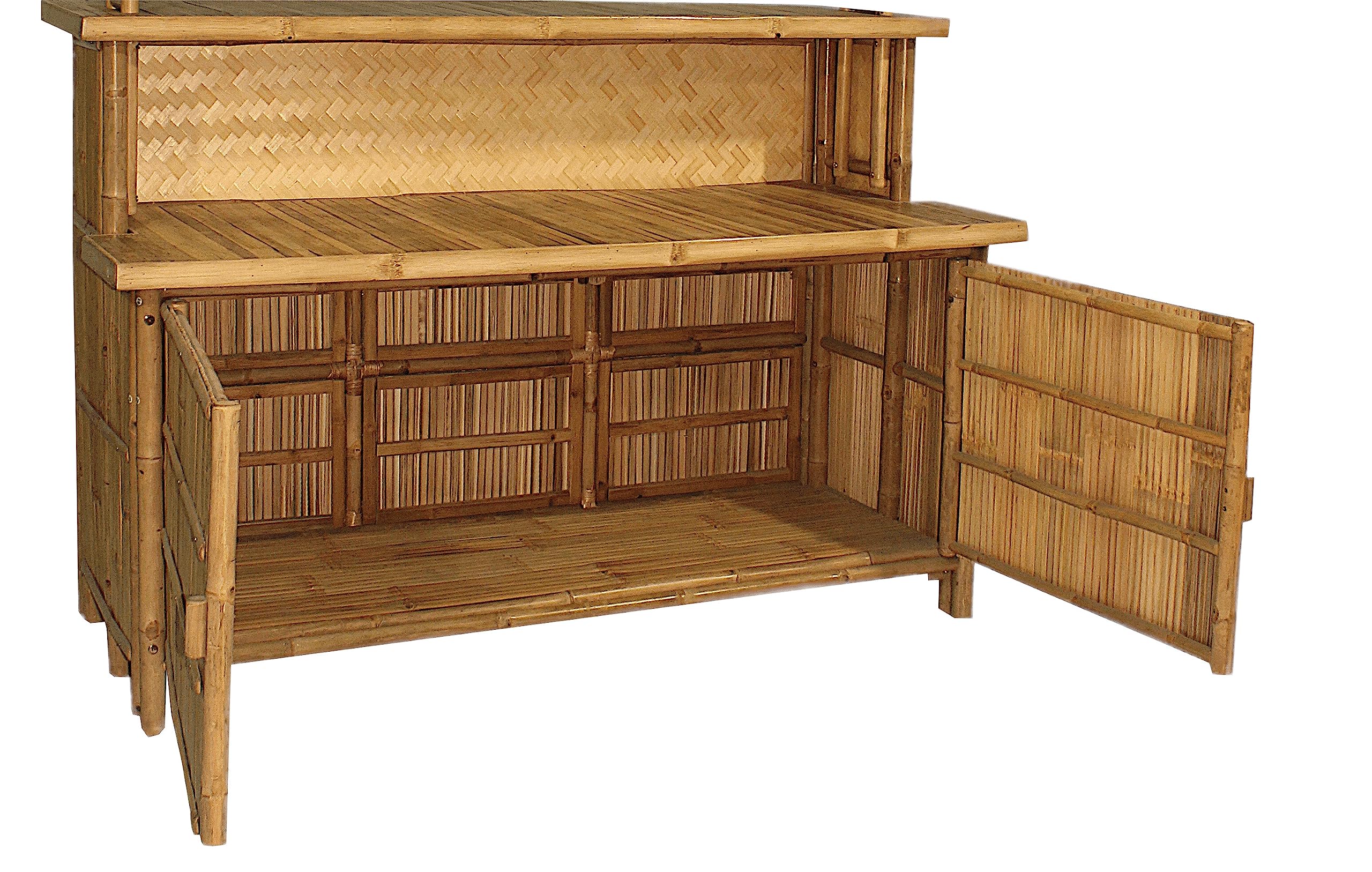 Amazon.com: MGP Bamboo Double Counter Bar with Cabinet : Home