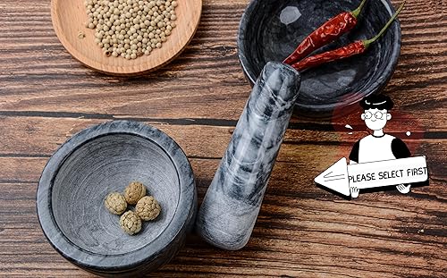 Miniatura 6 de Maja de repuesto de mármol de 5.3 pulgadas solo piedra pulida (mortero no incluido) (gris claro negro)