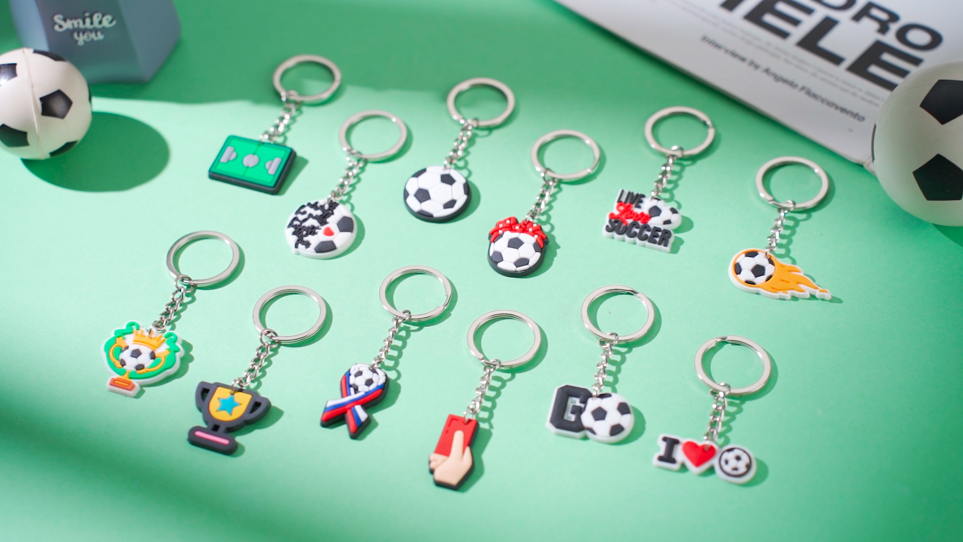 Soccer Keychain For Boys 20pcs Soccer Keychains, Sports Themed Soccer ...