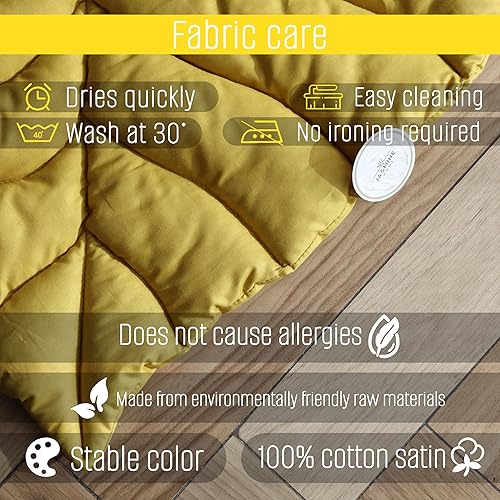 Miniatura 7 de Jasmine - Tapete de juego para bebé, de algodón en forma de hoja, lavable, tapete multifuncional (ocre)