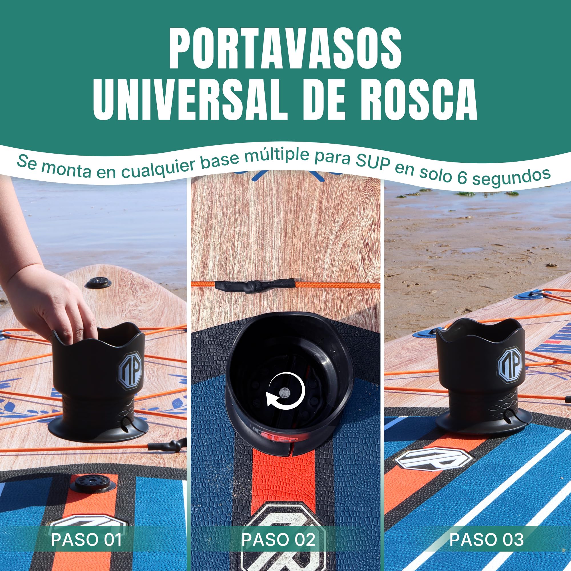 niphean Portavasos para Tabla Paddle Surf Hinchable, Accesorio Versátil | Portavasos para Tabla Paddle Surf Resistente y Estable, Kayak y Barco, Soporte Universal para Botellas Grandes